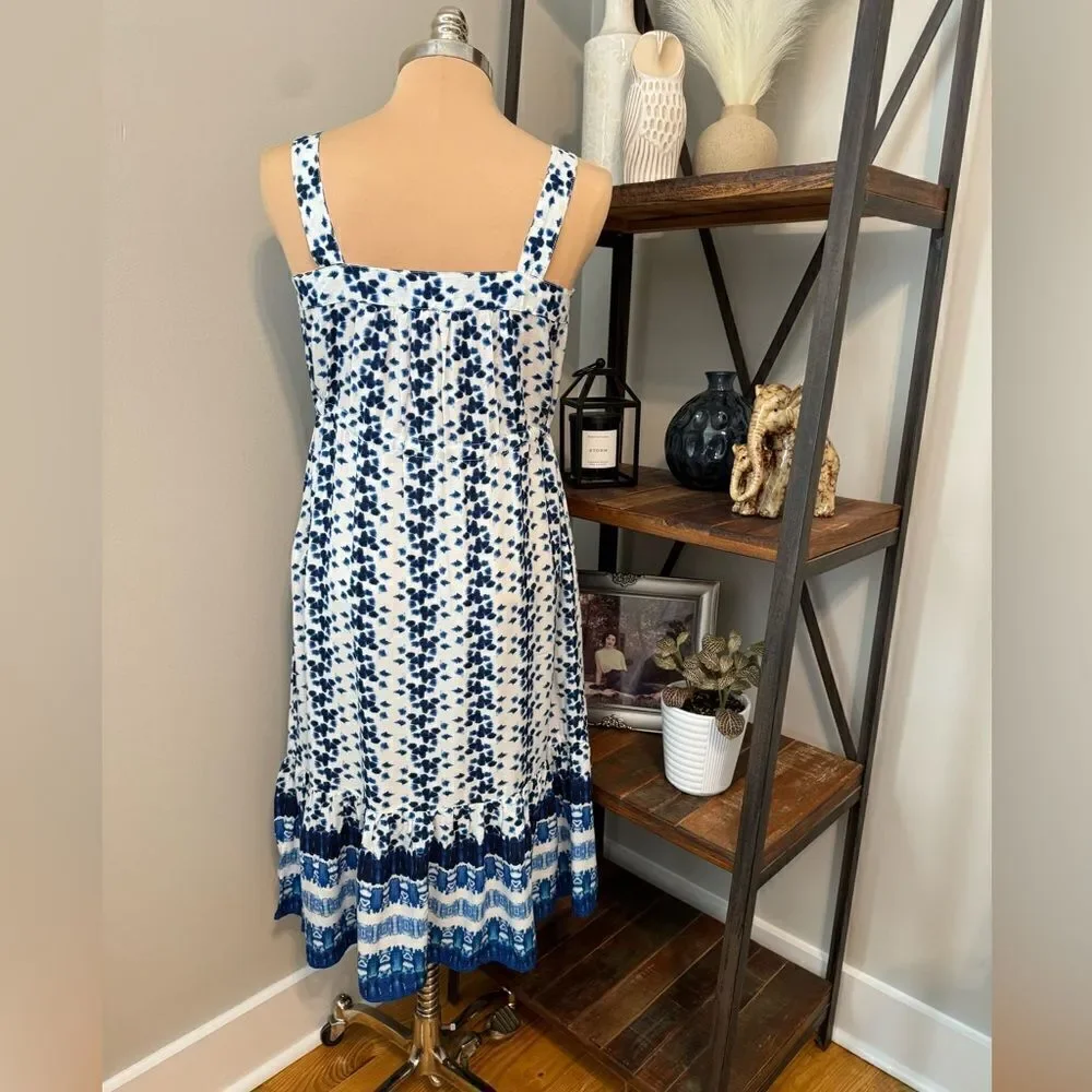 BeachLunchLounge Blue White Beach Vacation Dress Women’s SIZE Small
